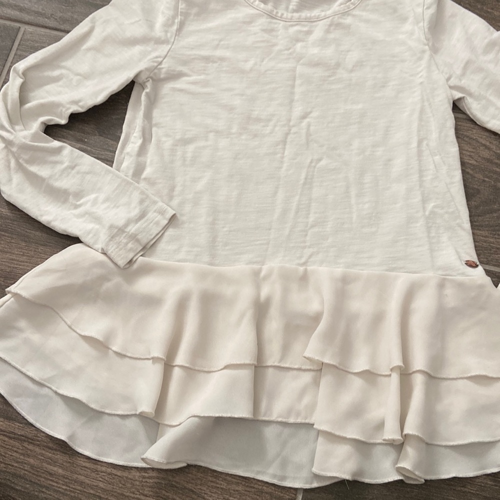 Matilda Jane - Long Sleeve Ivory Ruffle Layered Hem Top - Picture 3 of 4